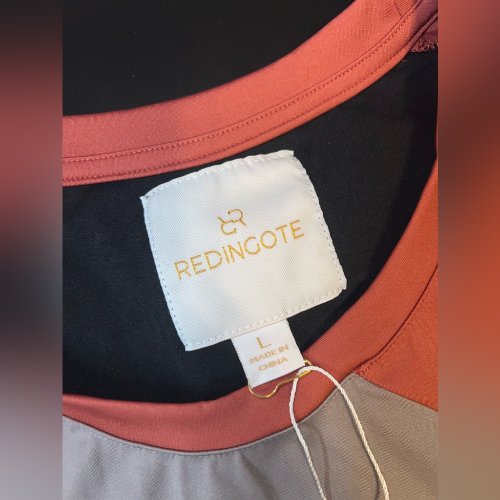 Redingote Color Block Long Sleeve Top In Black/Iron/Apple Butter Size Large Nwt — image 5 of 8